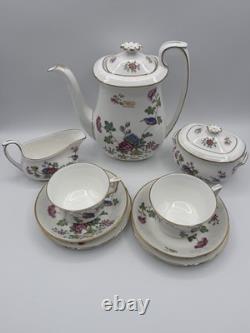 Wedgwood Williamsburg Cuckoo Coffee for Two Bone China England Set