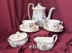 Wedgwood Williamsburg Cuckoo Coffee for Two Bone China England Set
