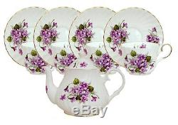Wild Violets Bone China Tea Set For Four Made In England