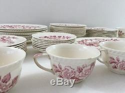 Windsor Ware by Johnson Brothers Red Apple Blossom China Set, 43 pcs. England