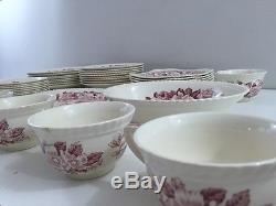 Windsor Ware by Johnson Brothers Red Apple Blossom China Set, 43 pcs. England